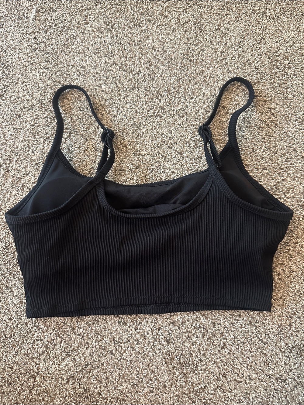 Aerie Black Ribbed Swimsuit Top, size small - Picture 2 of 3